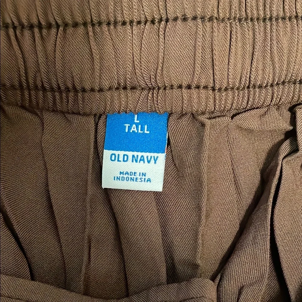 Old Navy Women's Wide Leg linen Pants Brown nwt large tall - Picture 2 of 12